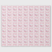 Waterverf Hot Pink Mahjong Cocktails Cadeaupapier (Vlak)