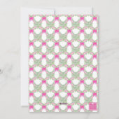 Waterverf Hot Roze Lint Gemberpot Kerstboom Feestdagenkaart (Achterkant)