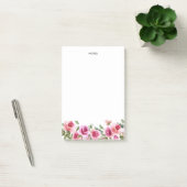 Waterverf Hot Roze Roos Bloemen Gepersonaliseerde  Post-it® Notes (Kantoor)