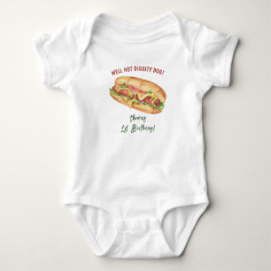 Waterverf Hotdog Kinderverjaardag Romper