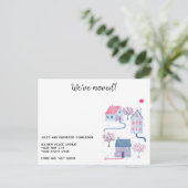 Waterverf House Change of Address Feestdagenkaart (Staand voorkant)