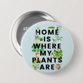 Waterverf Houseplant Tuinieren Quote Ronde Button 7,6 Cm (Voorkant /achterkant)