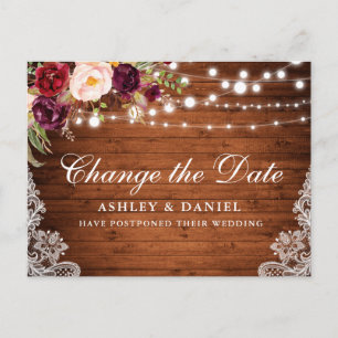 Waterverf Hout verandert de datum Briefkaart