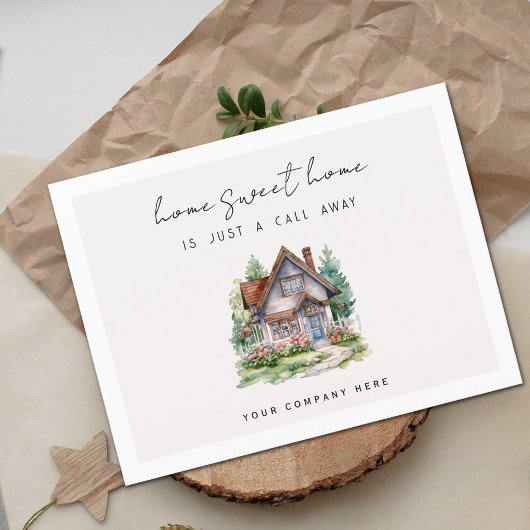 Waterverf Huis Huis Sweet Home Vastgoedlandbouw Briefkaart