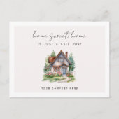 Waterverf Huis Huis Sweet Home Vastgoedlandbouw Briefkaart (Voorkant)