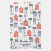 Waterverf Huis Kunst Gepersonaliseerd Theedoek (Verticaal)