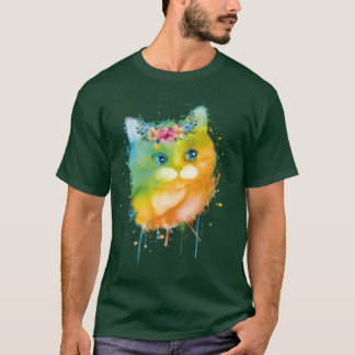waterverf huiskat Meowcat liefhebber kat schattige T-shirt