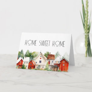 Waterverf Huizen Home Sweet Home Kaart