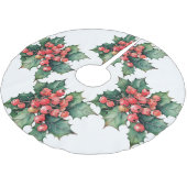  waterverf hulstbessen bladeren kerstboom rok (Gekanteld)