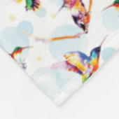 Waterverf Hummingbird Delight Fleece Deken (Hoek)