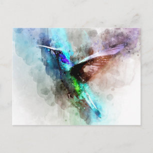 Waterverf Hummingbird Illustratie Briefkaart