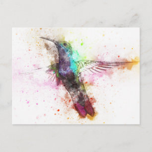 Waterverf Hummingbird Illustratie Briefkaart