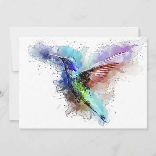 Waterverf Hummingbird Kaart (Voorkant)