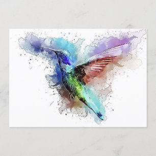 Waterverf Hummingbird Kaart