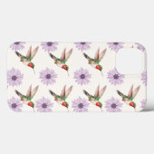 Waterverf Hummingbird & Paarse Daisy Pattern Case-Mate iPhone Case (Achterkant (horizontaal))