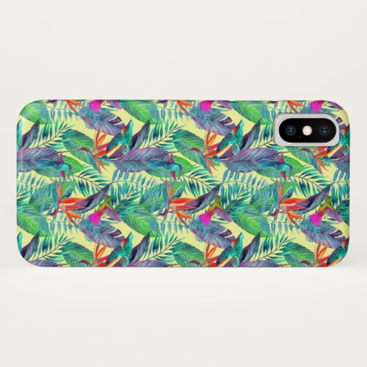 Waterverf Humminvogels in de Oerwoud Case-Mate iPhone Case (Achterkant (horizontaal))