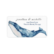 Waterverf Humpback Whale Nautical Beach Adres