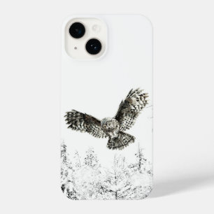Waterverf Hunting Owl Bird Wildife Natuur Art iPhone 14 Hoesje
