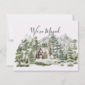 Waterverf hut in het groene dennenbos dat we verhu kaart (Voorkant)