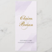 Waterverf huwelijksprogramma, Lavendel plat progra Programma (Voorkant)