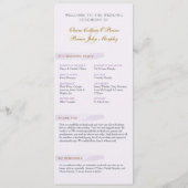 Waterverf huwelijksprogramma, Lavendel plat progra Programma (Achterkant)