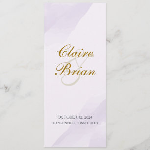 Waterverf huwelijksprogramma, Lavendel plat progra Programma