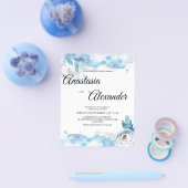 Waterverf huwelijksuitnodiging. flyer (Enkel)