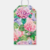 Waterverf Hydrangea Bloem Bruidsdouche Cadeaulabel (Achterkant)