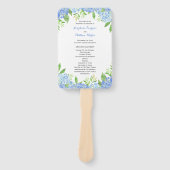 Waterverf Hydrangea Blue Floral Ceremony Handwaaier (Voorkant)