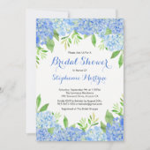 Waterverf Hydrangea Blue Floral Vrijgezellenfeest Kaart (Voorkant)