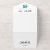 Waterverf Hydrangea Blue Floral Wedding All In One Uitnodiging (Buitenkant)