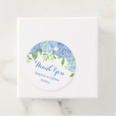 Waterverf Hydrangea Blue Floral Wedding Bedankjes Labels (In situ)