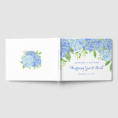 Waterverf Hydrangea Blue Floral Wedding Gastenboek (Volledig)