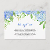Waterverf Hydrangea Blue Floral Wedding Informatiekaartje (Voorkant)