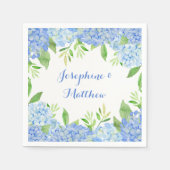 Waterverf Hydrangea Blue Floral Wedding Servet (Voorkant)