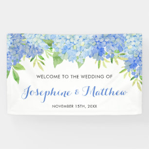 Waterverf Hydrangea Blue Floral Wedding Spandoek