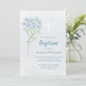 waterverf Hydrangea Doop Kaart (Staand voorkant)