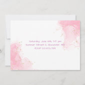 Waterverf hydrangea eerste uitnodiging (Achterkant)