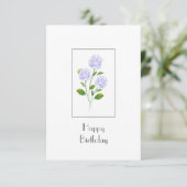 Waterverf Hydrangea Floral Stems Kaart (Staand voorkant)