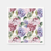 Waterverf Hydrangea Flowers Servet (Voorkant)