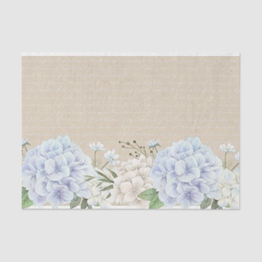 Waterverf Hydrangea Gedicht Kalligrafie Decoupage Tissuepapier (Voorkant)