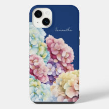 Waterverf Hydrangea gepersonaliseerd blauw