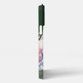 Waterverf Hydrangea gepersonaliseerd groen iPhone Hoesje (Rechterkant)