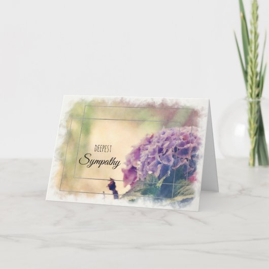 Waterverf Hydrangea Green Silver Diepste Sympathie Kaart (Voorkant)