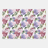 Waterverf Hydrangea Inpakpapier Vel (Voorkant 3)