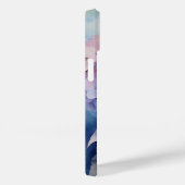 Waterverf Hydrangea Roze Paarse Naam Sjabloon Case-Mate iPhone Case (Achterkant / Rechts)