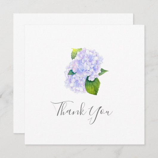 Waterverf Hydrangeas Bedankkaart (Voorkant / Achterkant)