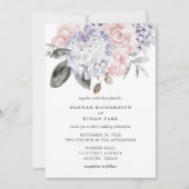  Waterverf Hydrangeas en Rozen | Weddenschap Kaart (Voorkant)