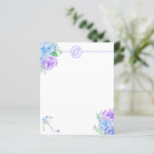 Waterverf Hydrangeas Floral High Hiel Monogram (Staand voorkant)