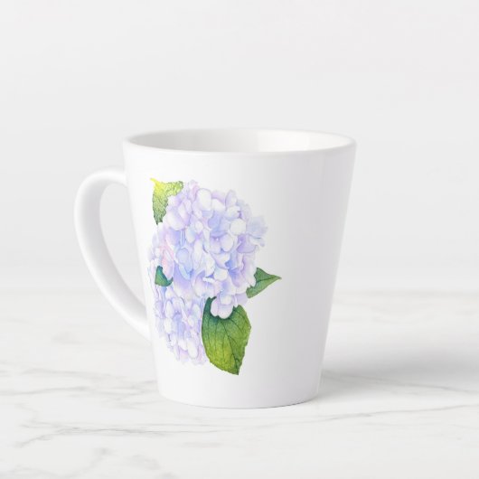 Waterverf Hydrangeas Latte Mok (Linkerhoek)